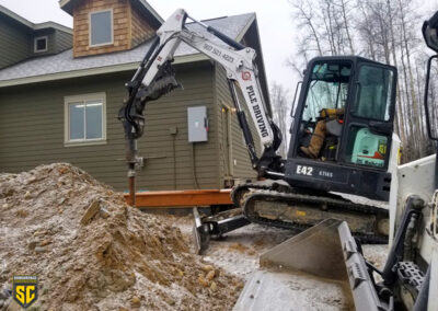 Pile driving for porch