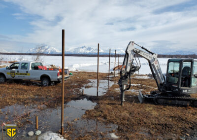 Pile driving for dock